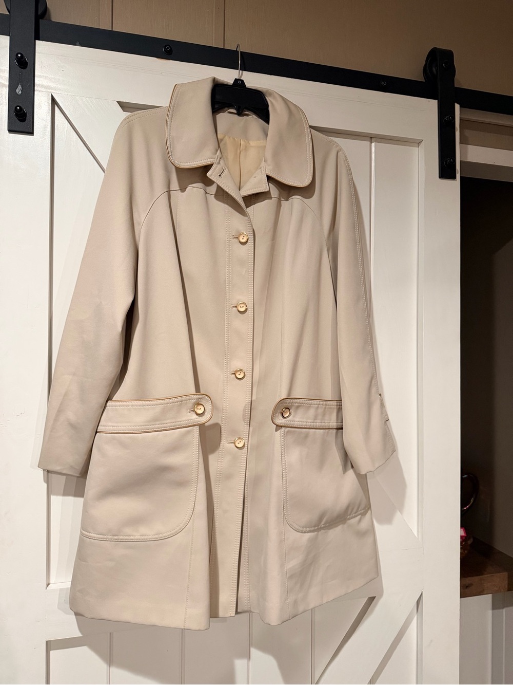 Classic Women's Cream Button-Front Coat